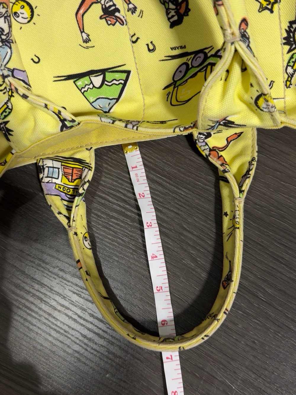 Prada Western Canapa Stampata Yellow Tote Bag - Picture 10 of 10